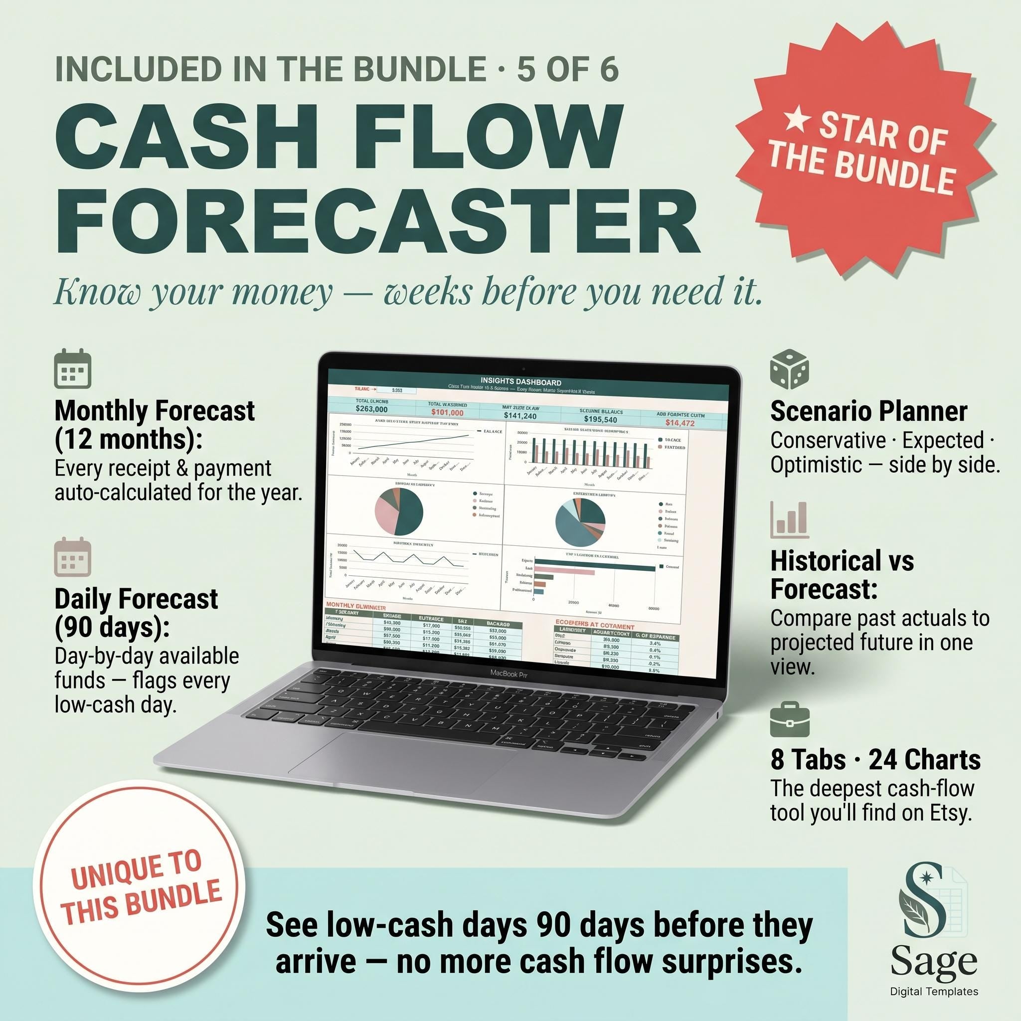 Small Business Bundle - bill tracker + cash flow