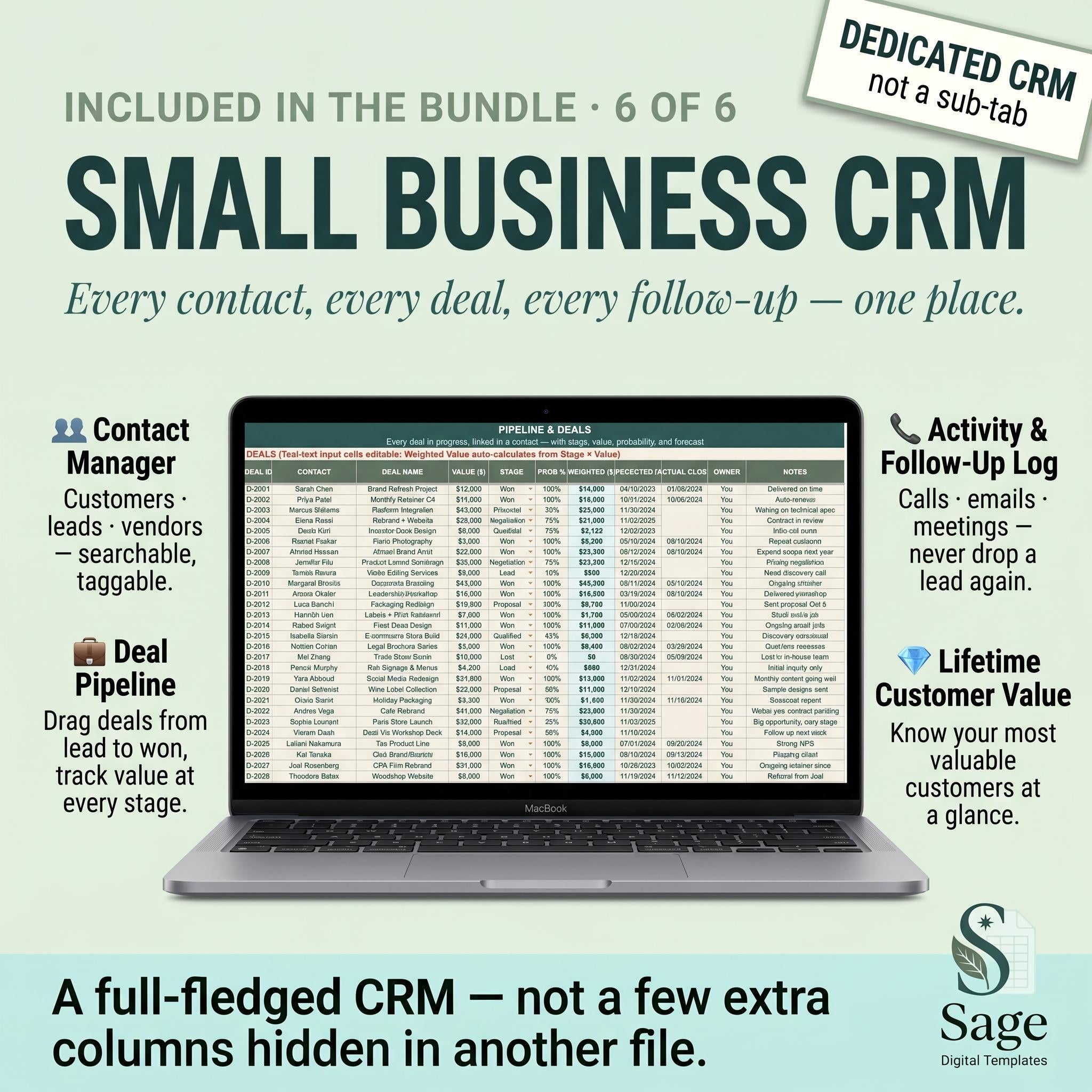 Small Business Bundle - works on Excel and Google Sheets