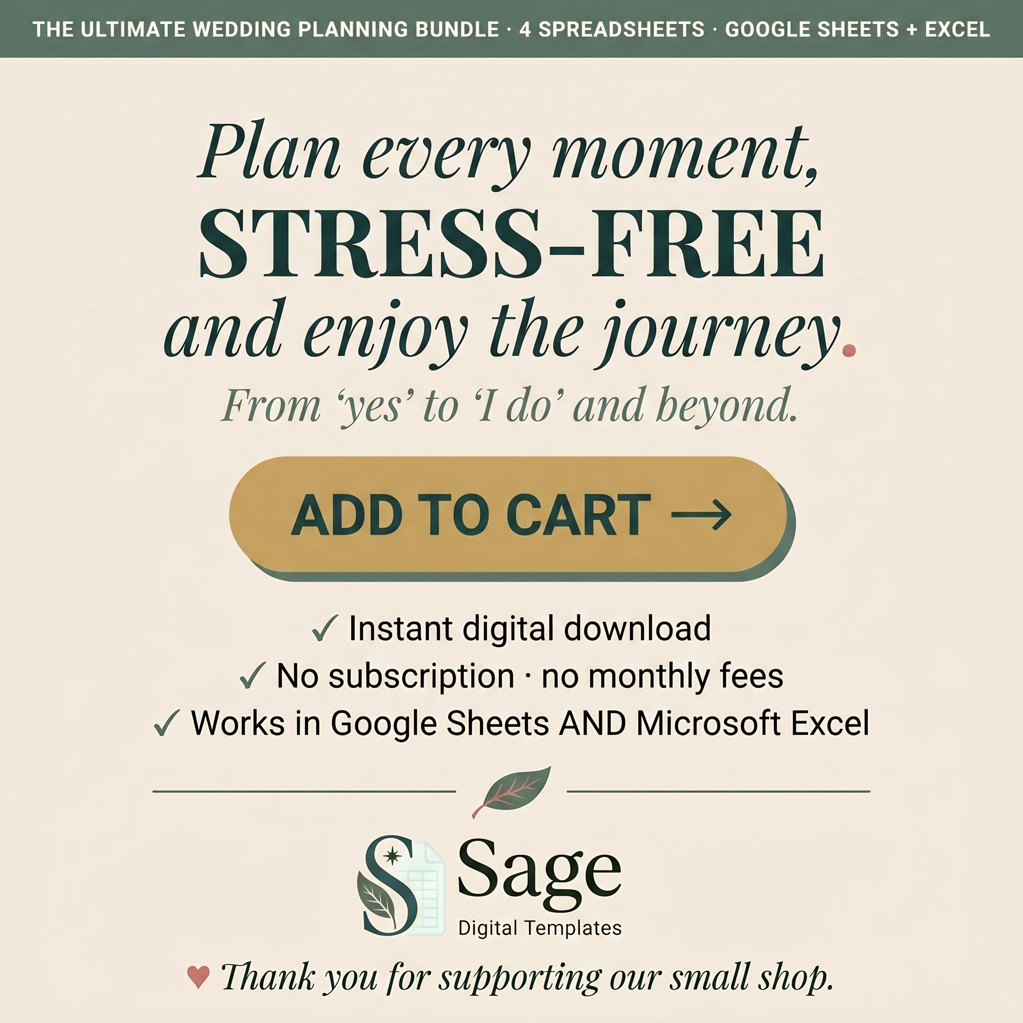 Add the Ultimate Wedding Planning Bundle to cart — instant digital download